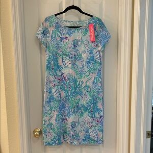 Lilly Pulitzer Blue and Green Floral Mini Dress